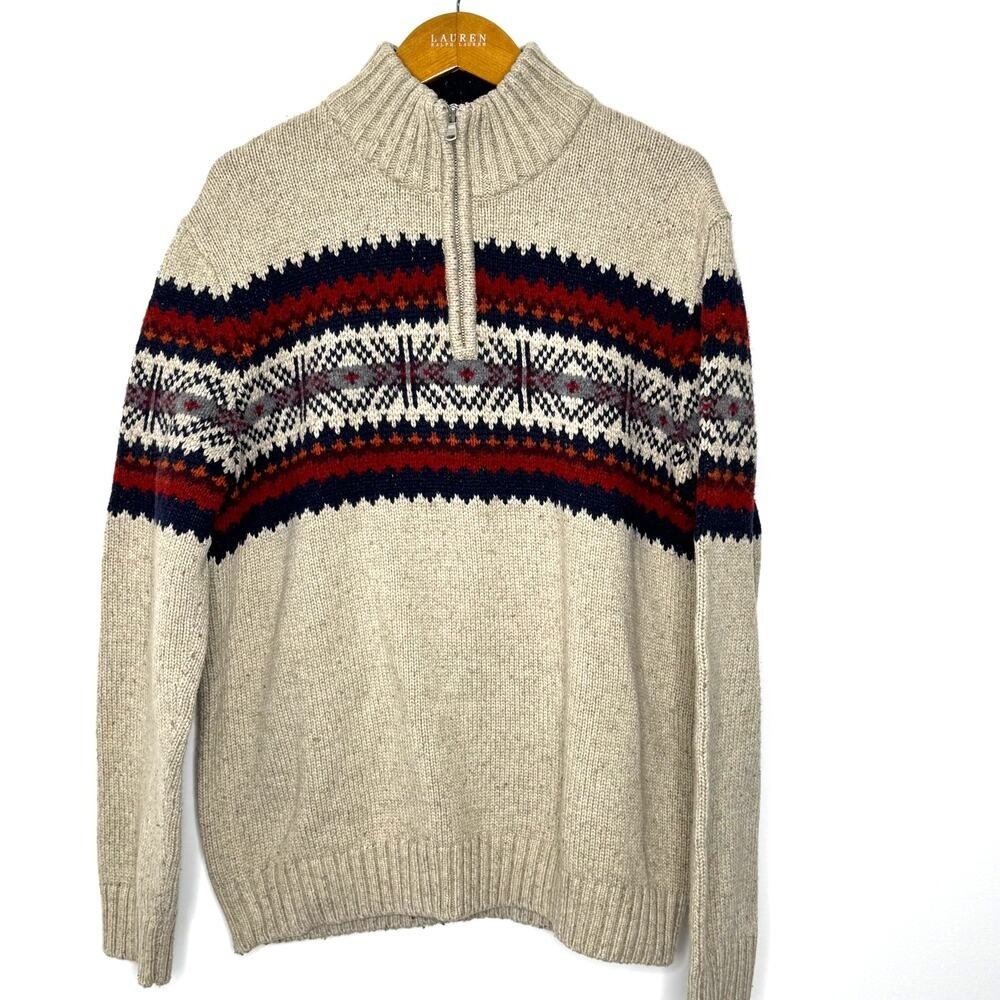 Vintage Tommy Hilfiger 1/4 zip Fair Isle sweater